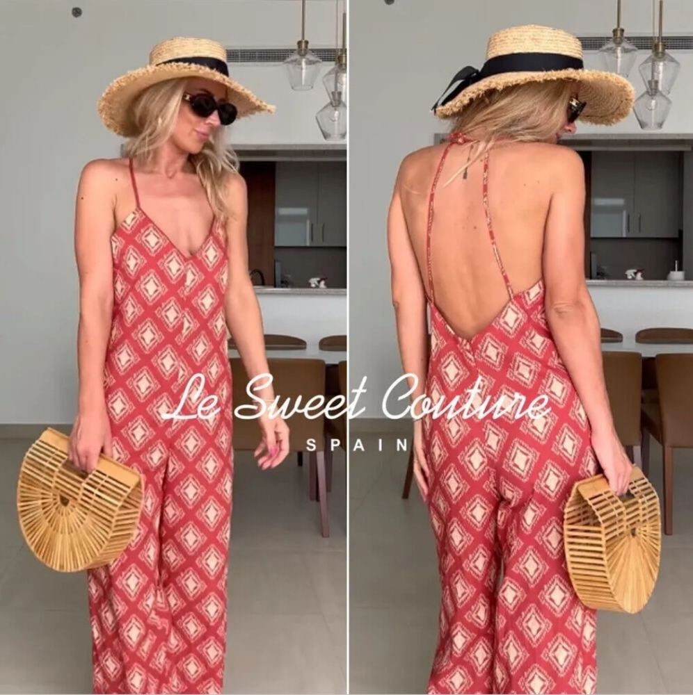 🆕️ Zara Terracotta Printed Jumpsuit